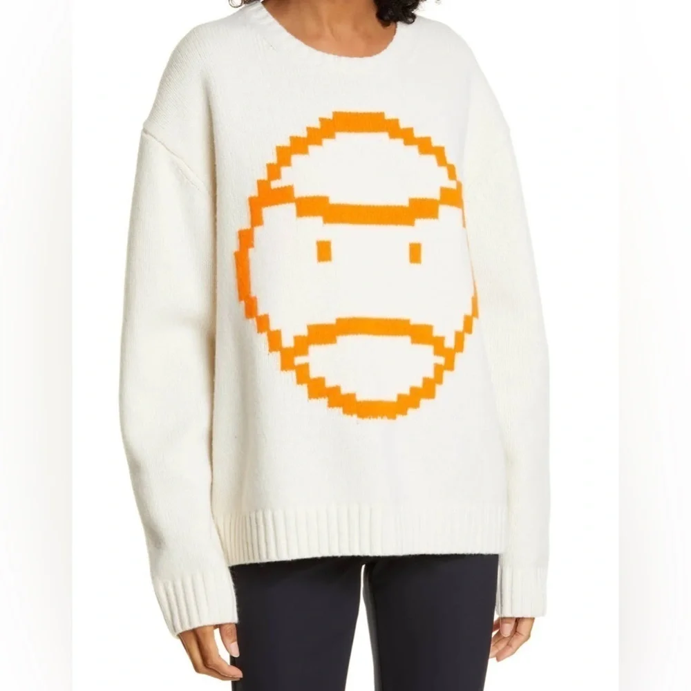 Tory Burch Sport / chunky Little Grumps pixel tennis merino wool Sweater XS